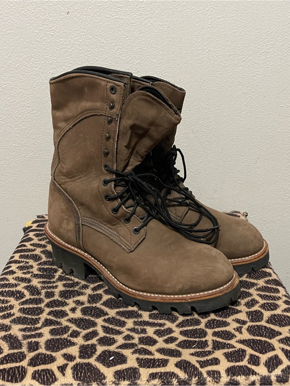 Red Wing Steel Toe Gore Tex Lugger Work Boots Leather Brown Mens 9D